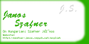 janos szafner business card